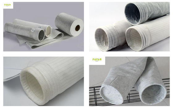 กระเป๋ากรองใยแก้วแบบกลม Flat Nomex PP P84 PTFE PPS สําหรับเครื่องเก็บฝุ่น
