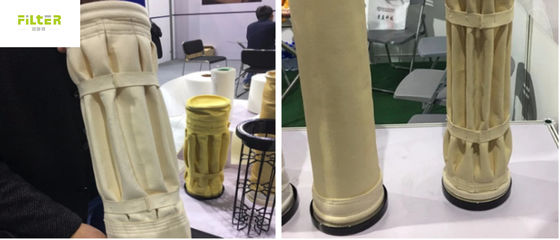 ถุงกรองฝุ่นอุตสาหกรรม pleated Nomex สําหรับโรงงานซีเมนต์