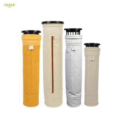 น้ํามันเข็มฟิลท์ Nomex PTFE โพลิเอสเตอร์กรองฝุ่น กล่อง PPS เครื่องเก็บฝุ่น ถุงกรองสําหรับโรงงานปูนซีเมนต์แอสฟัลต 450-550GSM