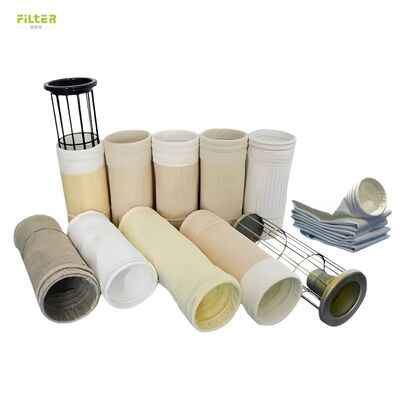ถุงกรองฟิลท์อุตสาหกรรม โพลีเอสเตอร์ โนเม็กซ์ PTFE PPS P84 สายใยแก้วสําหรับการเก็บฝุ่นในโรงงานผลิตสแตนเลสเหมืองซีเมนต์ ถ่านหิน และอุตสาหกรรมที่เกี่ยวข้อง