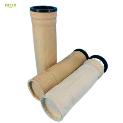 ถุงกรองอุตสาหกรรม P84 PPS โพลีเอสเตอร์ PTFE ไฟเบอร์กลาส ทนอุณหภูมิสูงสำหรับกำจัดฝุ่นก๊าซไอเสีย