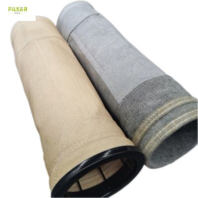 ถุงกรองไฟเบอร์กลาสทนความร้อนสูงป้องกันการกัดกร่อน อรามิด PPS PTFE สำหรับเครื่องกรองแบบถุงอุตสาหกรรม
