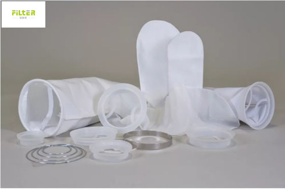 100 ไมครอน PP Mesh ถุงกรองน้ําเหลวที่มีแหวนเหล็ก